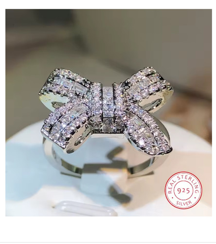 925 silber damen - silber, schleife