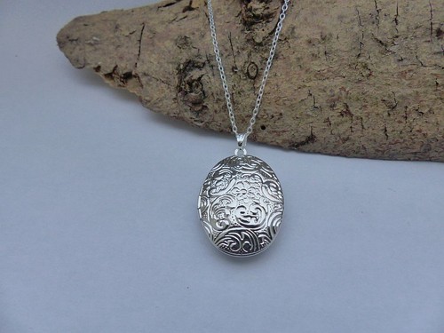 Halskette ovales medaillon 925 - halskette,
