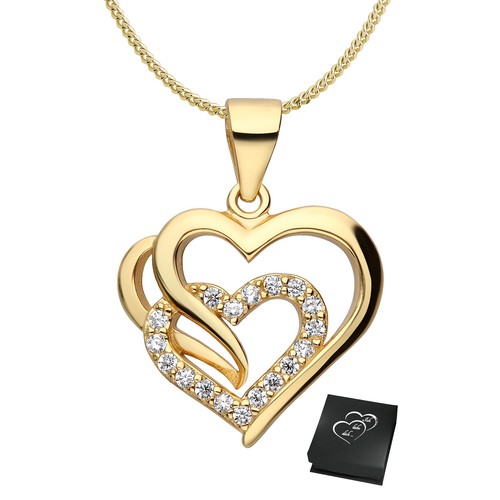 925 silber herzkette goldene - 925,